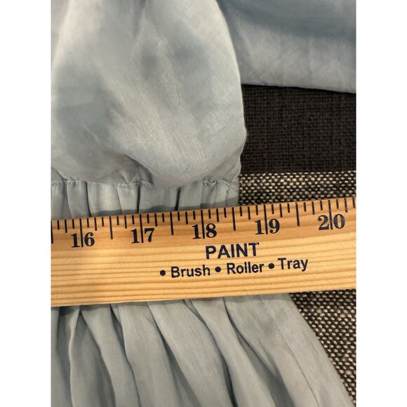 Banana Republic Dress Large Powder Blue Eliana NWT Cotton Silk Maxi Flowy Boho - Picture 10 of 12